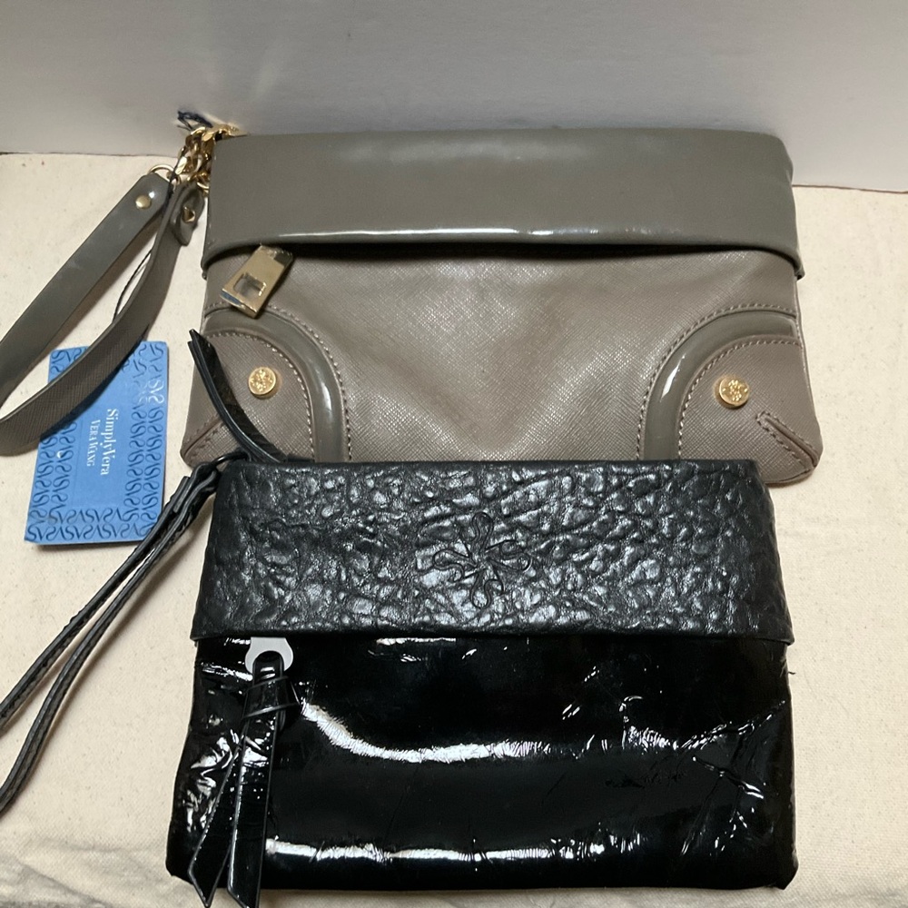Set of Vera Wang Black and Gray Women's Clutch Simply Vera bundle lot
